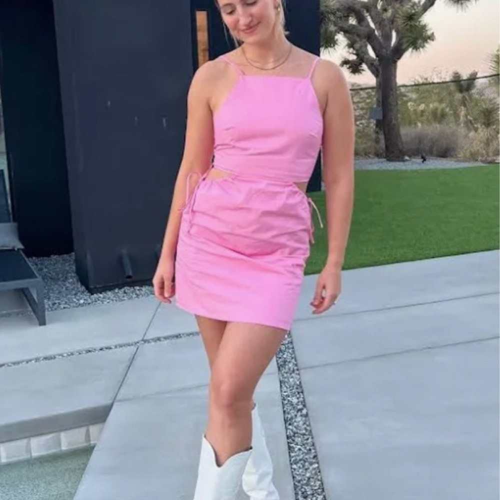 Pink Sleeveless Mini Dress